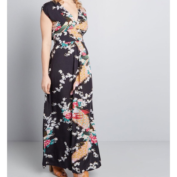 ModCloth Japanese-Inspired Printed Maxi Dress - Picture 1 of 7